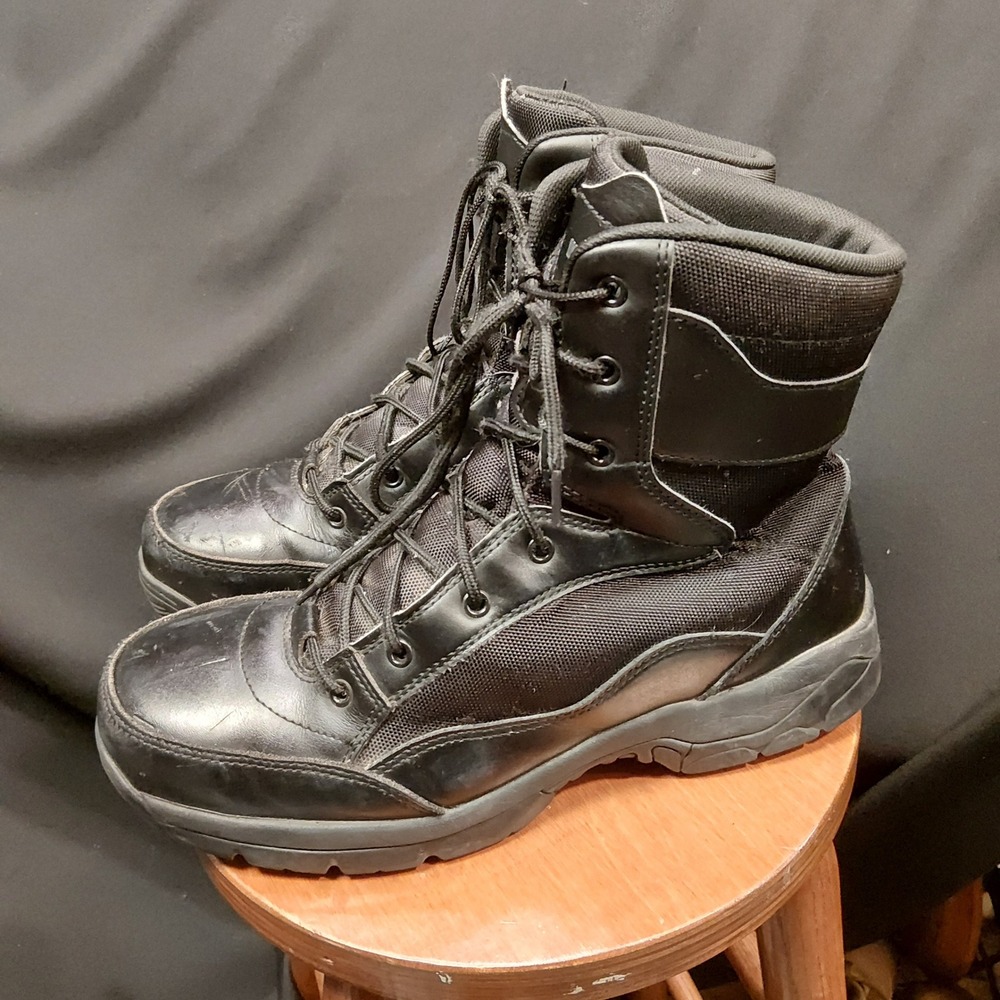 Interceptor Mens 12 Black Steel Toe Tactical Work Boots ASTM F2413-18 Leather